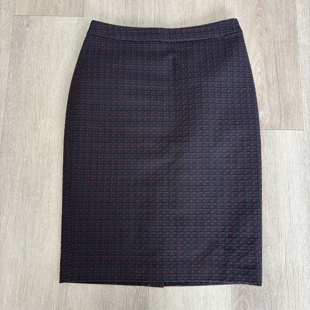 Ann Taylor Womens Pencil Skirt Size 4 Navy Blue Red Black Career Office Work